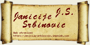 Janićije Srbinović vizit kartica